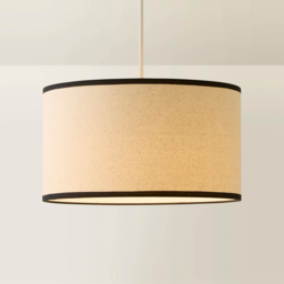 ValueLights Eva Linen Medium Drum Shade with Black Trim - Size: 20 x 35 x 35cm - Natural - Wilko - thumbnail 6