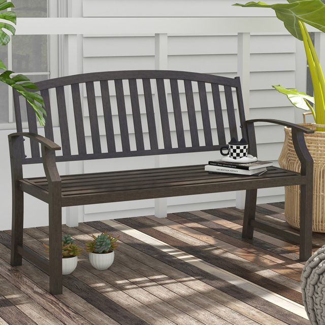 Outsunny 2 Seater Brown Garden Bench - Wilko - image 1