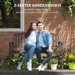 Outsunny 2 Seater Brown Garden Bench - Wilko - thumbnail 7