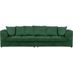 Luxor 4 Seater Green Jumbo Cord Scatter Back Sofa - Wilko - thumbnail 3