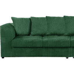 Luxor 4 Seater Green Jumbo Cord Scatter Back Sofa - Wilko - thumbnail 5