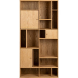 Florence Rangoon 3 Door 14 Shelf Large Oak Bookcase - Size: 180 x 90 x 30cm - Brown - Furniture To Go - Wilko - thumbnail 5