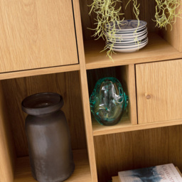 Florence Rangoon 3 Door 14 Shelf Large Oak Bookcase - Size: 180 x 90 x 30cm - Brown - Furniture To Go - Wilko - thumbnail 6