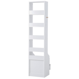 H&O Direct 2 Drawer 5 Shelf Slim Storage Unit with Lock - Size: 174 x 40 x 34cm - White - Wilko - thumbnail 5