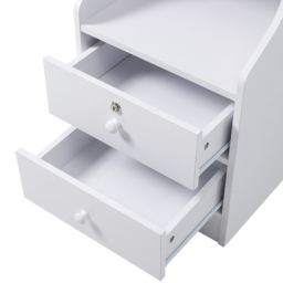 H&O Direct 2 Drawer 5 Shelf Slim Storage Unit with Lock - Size: 174 x 40 x 34cm - White - Wilko - thumbnail 6