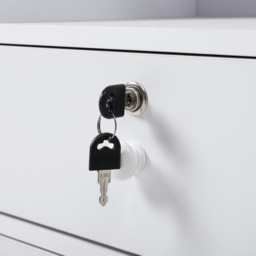 H&O Direct 2 Drawer 5 Shelf Slim Storage Unit with Lock - Size: 174 x 40 x 34cm - White - Wilko - thumbnail 7