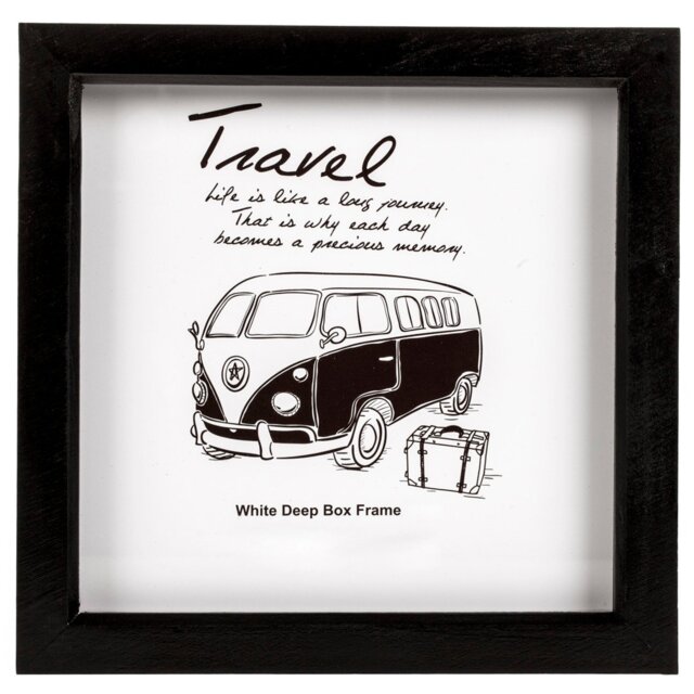 Square Deep Box Black Photo Frame with Mount 8 x 8 inch - The Port. Co Gallery - Wilko - image 1