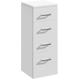 nuie Mayford 4 Drawer Gloss White Slim Floor Standing Unit - Size: 766 x 300 x 300mm - Wilko - thumbnail 3