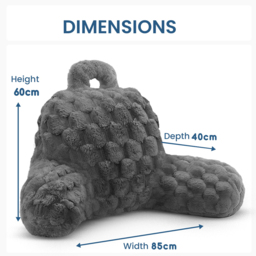 Velosso Charcoal Chunky Popcorn Back Pillow 65 x 55cm - Size: 65 x 55 x 1cm - Wilko - thumbnail 6