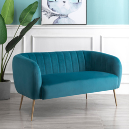 Matilda 2 Seater Teal Velvet Sofa - Blue - Artemis Home - Wilko - thumbnail 5