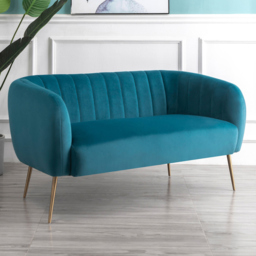 Matilda 2 Seater Teal Velvet Sofa - Blue - Artemis Home - Wilko
