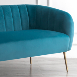 Matilda 2 Seater Teal Velvet Sofa - Blue - Artemis Home - Wilko - thumbnail 4