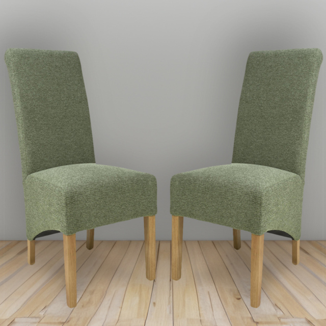 Shankar Krista Set of 2 Green Weave Dining Chair - Wilko - image 1