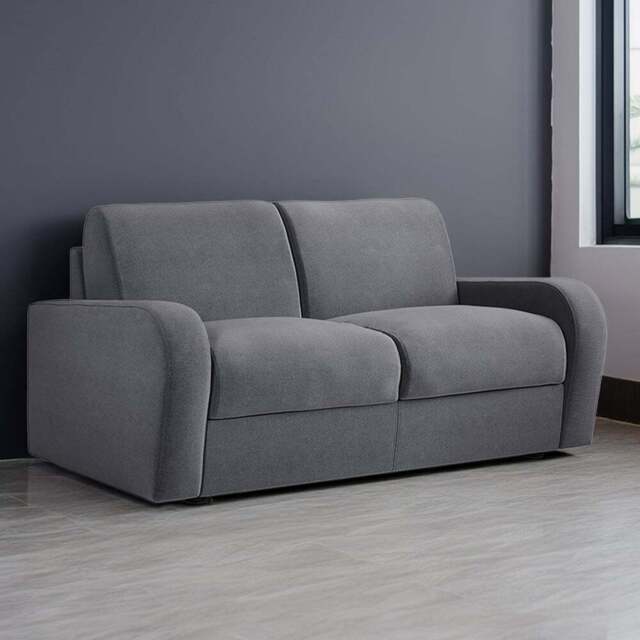 Jay-Be Deco 2 Seater Brushed Twill Admiral Sofa Bed with e-Sprung Mattress - Grey - Wilko - image 1