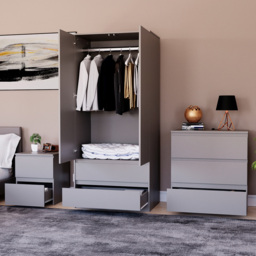 VIDA DESIGNS Denver Grey 3 Piece Bedroom Furniture Set - Wilko - thumbnail 6