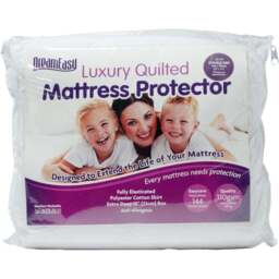 DreamEasy Quilted Pillow Protector Pair - Size: 55 x 78cm - White - Wilko