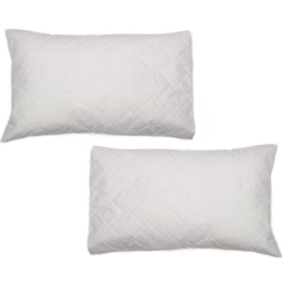 DreamEasy Quilted Pillow Protector Pair - Size: 55 x 78cm - White - Wilko - thumbnail 3