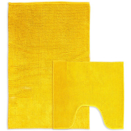 Mayfair Ochre Shaggy Noodle Bath Mat 50 x 80cm - Yellow - Wilko - thumbnail 6