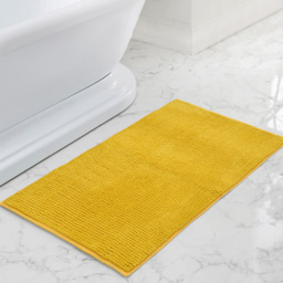 Mayfair Ochre Shaggy Noodle Bath Mat 50 x 80cm - Yellow - Wilko - thumbnail 3