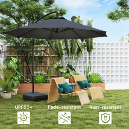 Outsunny Grey Cantilever Parasol 3m - Wilko - thumbnail 7