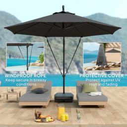 Outsunny Grey Cantilever Parasol 3m - Wilko - thumbnail 6