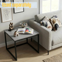 Alivio Grey Industrial Nest of Tables Set of 3 - Size: 50 x 50 x 50cm - Wilko - thumbnail 7