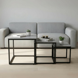 Alivio Grey Industrial Nest of Tables Set of 3 - Size: 50 x 50 x 50cm - Wilko - thumbnail 6