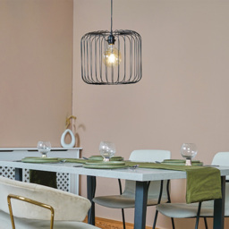 ValueLights Ridgway Matt Black Metal Wire Shade - Size: 32 x 38 x 38cm - Wilko - thumbnail 3