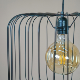 ValueLights Ridgway Matt Black Metal Wire Shade - Size: 32 x 38 x 38cm - Wilko - thumbnail 4