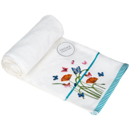 Bellissimo Soft Turkish Cotton White Butterfly Towel Set of 6 - Size: 70 x 120cm - Wilko - thumbnail 3