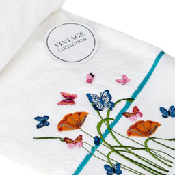 Bellissimo Soft Turkish Cotton White Butterfly Towel Set of 6 - Size: 70 x 120cm - Wilko - thumbnail 4
