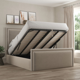 DS Living Verona Small Double Plush Cream Piping Ottoman Bed - Wilko - thumbnail 6