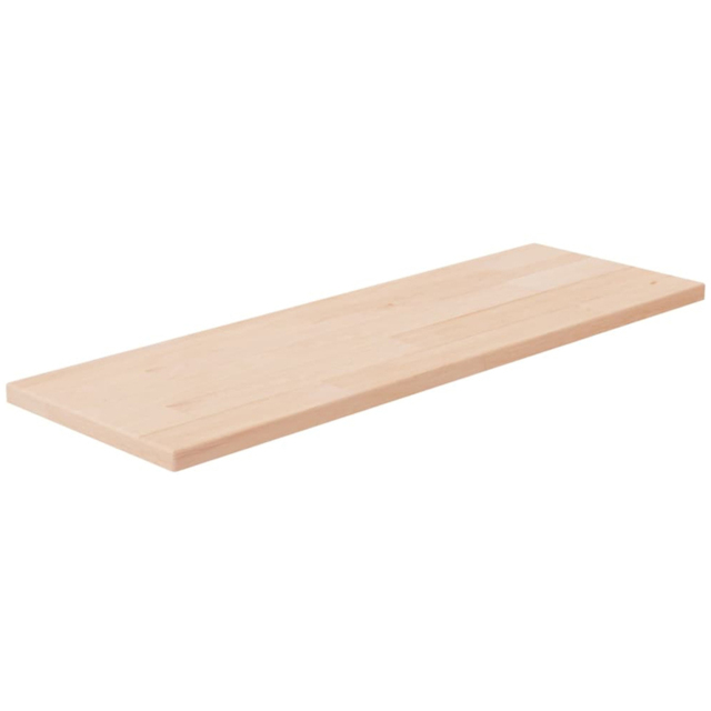 vidaXL 60 x 20 x 1.5cm Untreated Solid Oak Wooden Wall Shelf - Size: 1.5 x 60 x 20cm - Brown - Wilko - image 1