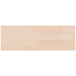 vidaXL 60 x 20 x 1.5cm Untreated Solid Oak Wooden Wall Shelf - Size: 1.5 x 60 x 20cm - Brown - Wilko - thumbnail 3