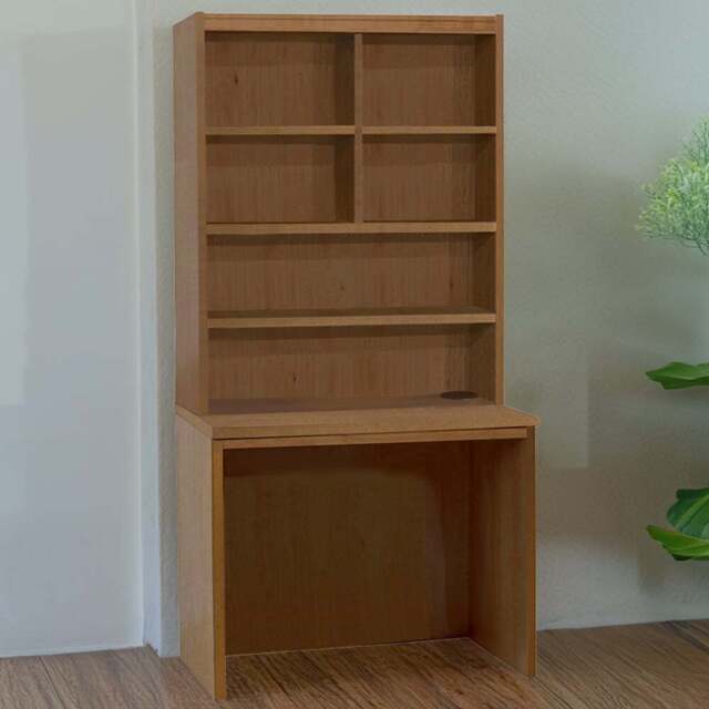 R White Cabinets 6 Shelf Home Office Desk with Hutch Brown - Size: 182.8 x 85 x 54cm - Wilko - image 1