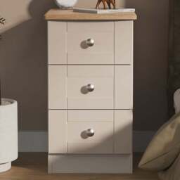 Crowndale Sussex 3 Drawer Kashmir Ash and Bardolino Oak Bedside Cabinet Ready Assembled - Kashmir Ash & Bardolino Oak - Wilko - thumbnail 1