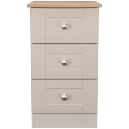 Crowndale Sussex 3 Drawer Kashmir Ash and Bardolino Oak Bedside Cabinet Ready Assembled - Kashmir Ash & Bardolino Oak - Wilko - thumbnail 3