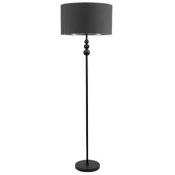 ValueLight Marissa Charcoal Velvet Chrome Inner Shade Black Stacked Ball LED Floor Lamp - Size: 145 x 45 x 45cm - ValueLights - Wilko