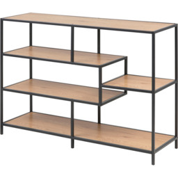 Florence Seaford 4 Shelf Oak and Black Metal Bookcase - Furniture To Go - Wilko - thumbnail 3