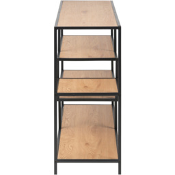 Florence Seaford 4 Shelf Oak and Black Metal Bookcase - Furniture To Go - Wilko - thumbnail 5