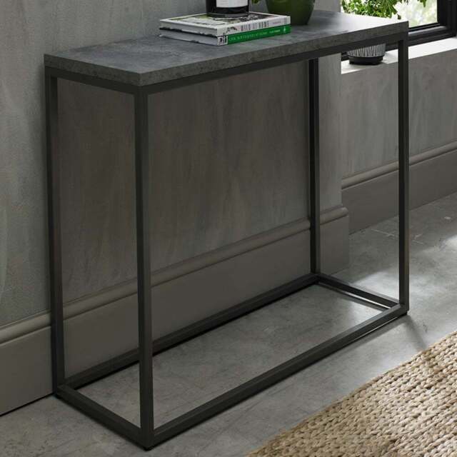 Bentley Designs Renzo Zinc and Dark Grey Narrow Console Table - Size: 77 x 90 x 32cm - Wilko - image 1
