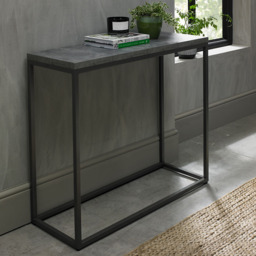 Bentley Designs Renzo Zinc and Dark Grey Narrow Console Table - Size: 77 x 90 x 32cm - Wilko - thumbnail 6