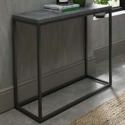Bentley Designs Renzo Zinc and Dark Grey Narrow Console Table - Size: 77 x 90 x 32cm - Wilko - thumbnail 1