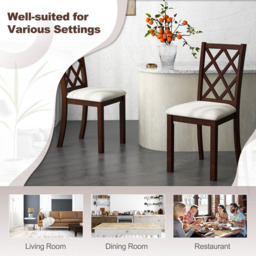 Costway Set of 2 Brown Dining Chairs with Inclined Backrest - Wilko - thumbnail 6