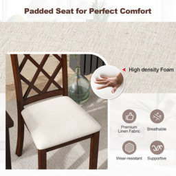 Costway Set of 2 Brown Dining Chairs with Inclined Backrest - Wilko - thumbnail 7