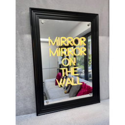 Splashbax Mirror on the Wall Mirror Black Premium Gallery Frame LED Neon Wall Art - Size: 105 x 75 x 7cm - Multi - Wilko - thumbnail 3