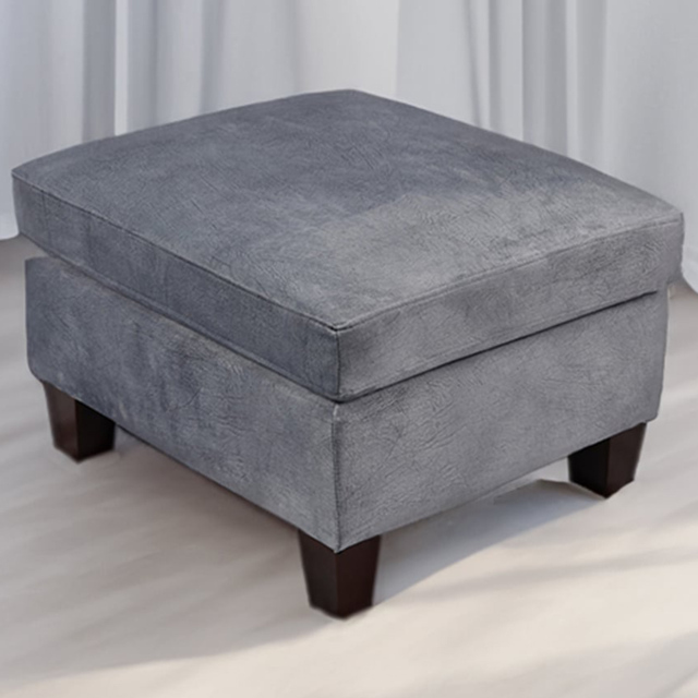 Brooklyn Grey Brushed Velvet Footstool - Size: 59 x 68 x 51cm - Wilko - image 1