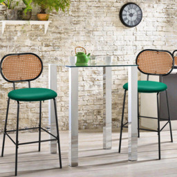 Costway Green PU Leather Bar Stool Set of 2 - Size: 85 x 56 x 23cm - Wilko - thumbnail 5