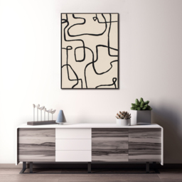 Burlap Hand Painted Wall Art - Beige - Wilko - thumbnail 3
