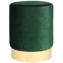 Harbour Housewares Green Velvet Round Pouffe - Size: 30 x 38 x 30cm - Wilko - thumbnail 3